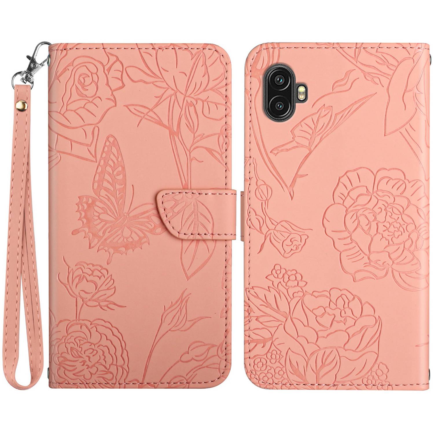 

Для Samsung Galaxy Xcover Pro 2 Отпечатанные Цветы С Бабочками С Полной Защитой - Розовый, Galaxy Xcover Pro 2