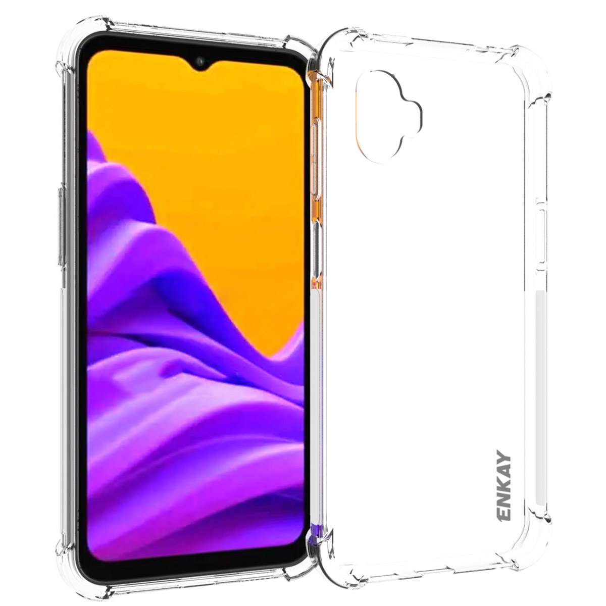 

ENKAY For Samsung Galaxy Xcover Pro 2 Anti-slip Strip Edge Design Clear TPU Phone Back Case with Shock-Absorbing Corners, Galaxy Xcover Pro 2