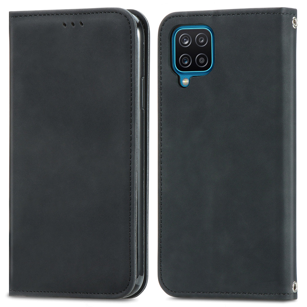

Auto-Absorbed Retro PU Leather Shell for Samsung Galaxy M53 5G, Dual Card Slots Design Anti-Drop Leather Phone Stand Case - Black, Galaxy M53 5G