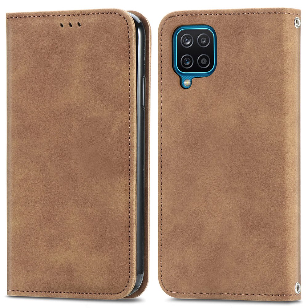 

Auto-Absorbed Retro PU Leather Shell for Samsung Galaxy M33 5G (Global Version), Foldable Adjustable Stand Skin Touch Leather Phone Case with Card Slots - Brown, Galaxy M33 5G (Global Version)