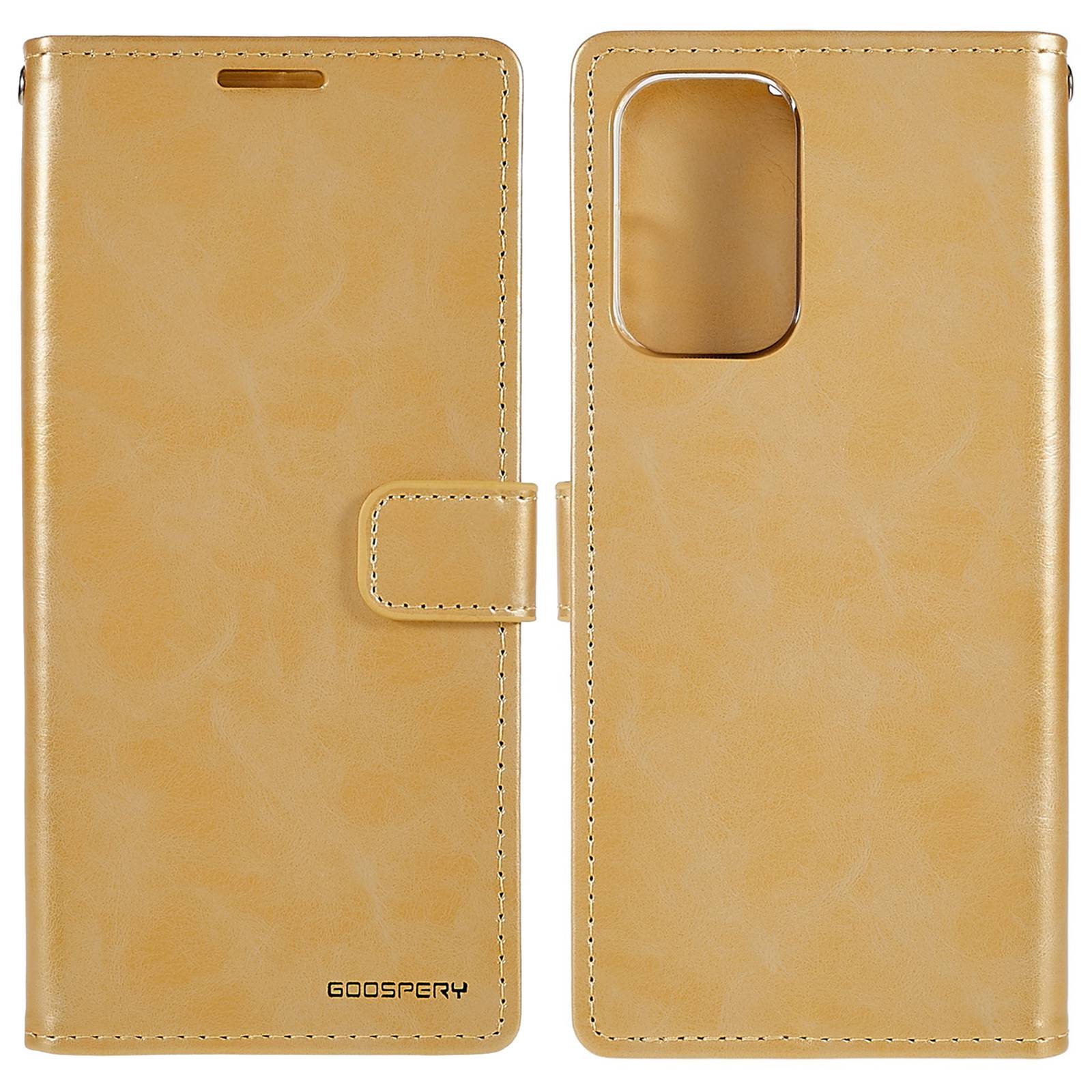 

MERCURY GOOSPERY Wallet Phone Case for Samsung Galaxy A23 4G (165.4 x 76.9 x 8.4mm) Protective Leather Cover Blue Moon Magnetic Clasp Stand Case - Gold, Galaxy A23 4G (165.4 x 76.9 x 8.4mm)