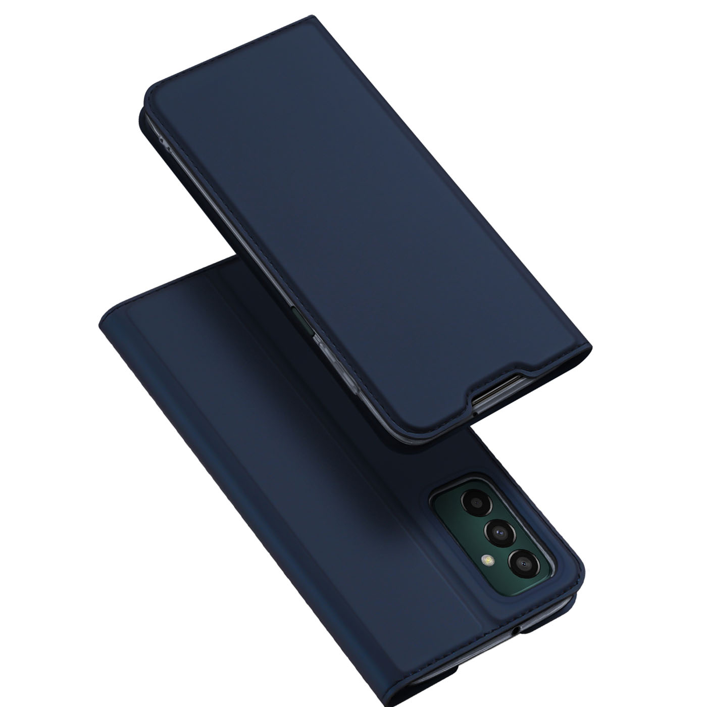 

DUX DUCIS Skin Pro Series for Samsung Galaxy M13 4G Fully Wrapped Leather Case, Card Holder Stand Flip Phone Shell - Blue, Galaxy M13 4G