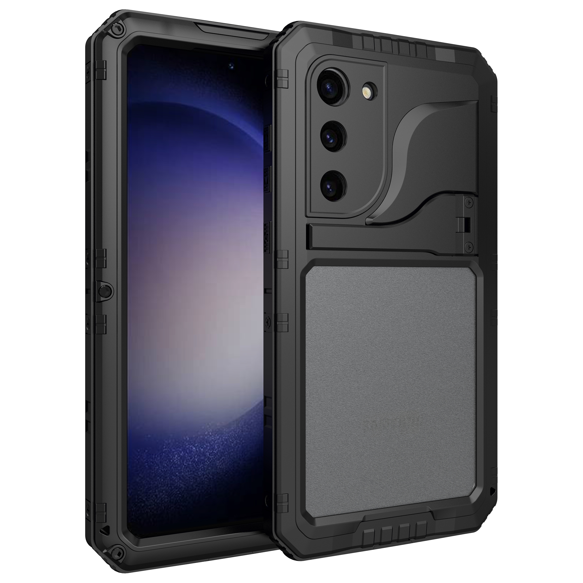 

Für Samsung Galaxy S23 + IP68 Wasserdichtes Metall + Silicon Phone Hülle Full Deck - Schwarz, Galaxy S23+