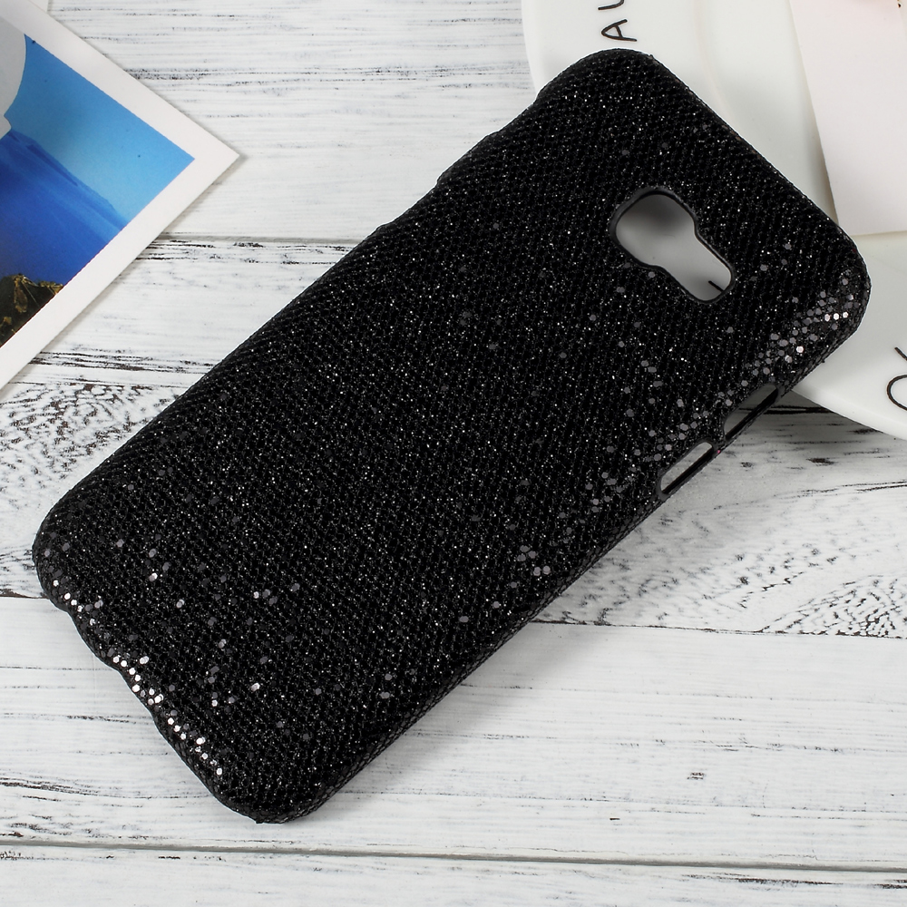 

Стильная Кожаная Кожа Hard PC Мобильный Телефон Для Samsung Galaxy A3 (2017) - Блестящие Блестки / Черный, Galaxy A3 (2017)