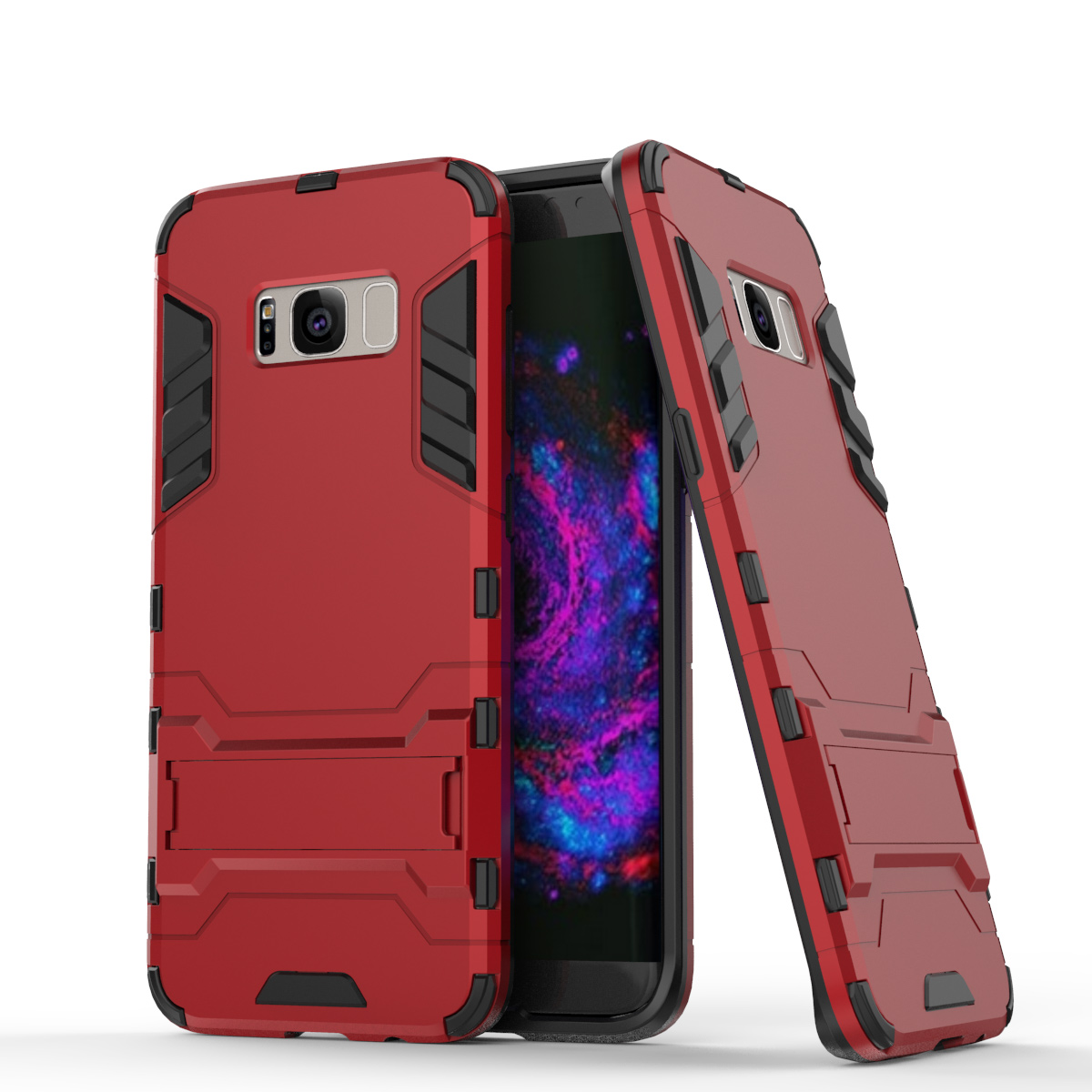 

Hybrid Kickstand Phone Shell for Samsung Galaxy S8 Plus (PC + TPU) - Red, Galaxy S8+
