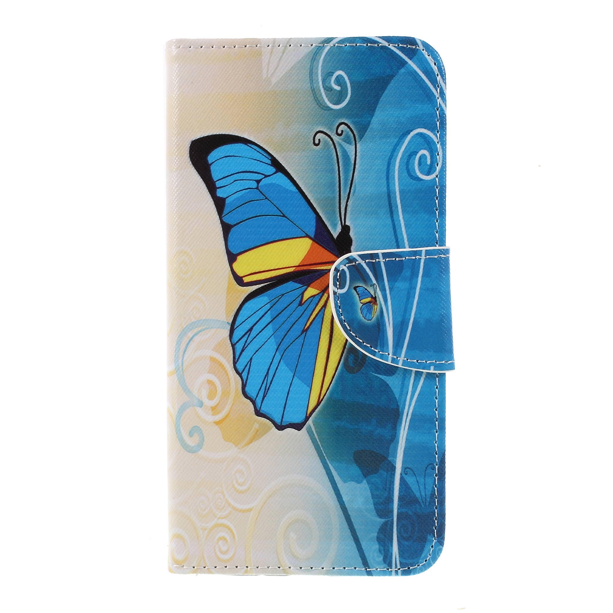 

Cross Texture Patterned Wallet Leather Protective Cover for Sony Xperia XZ3 - Blue Butterfly
