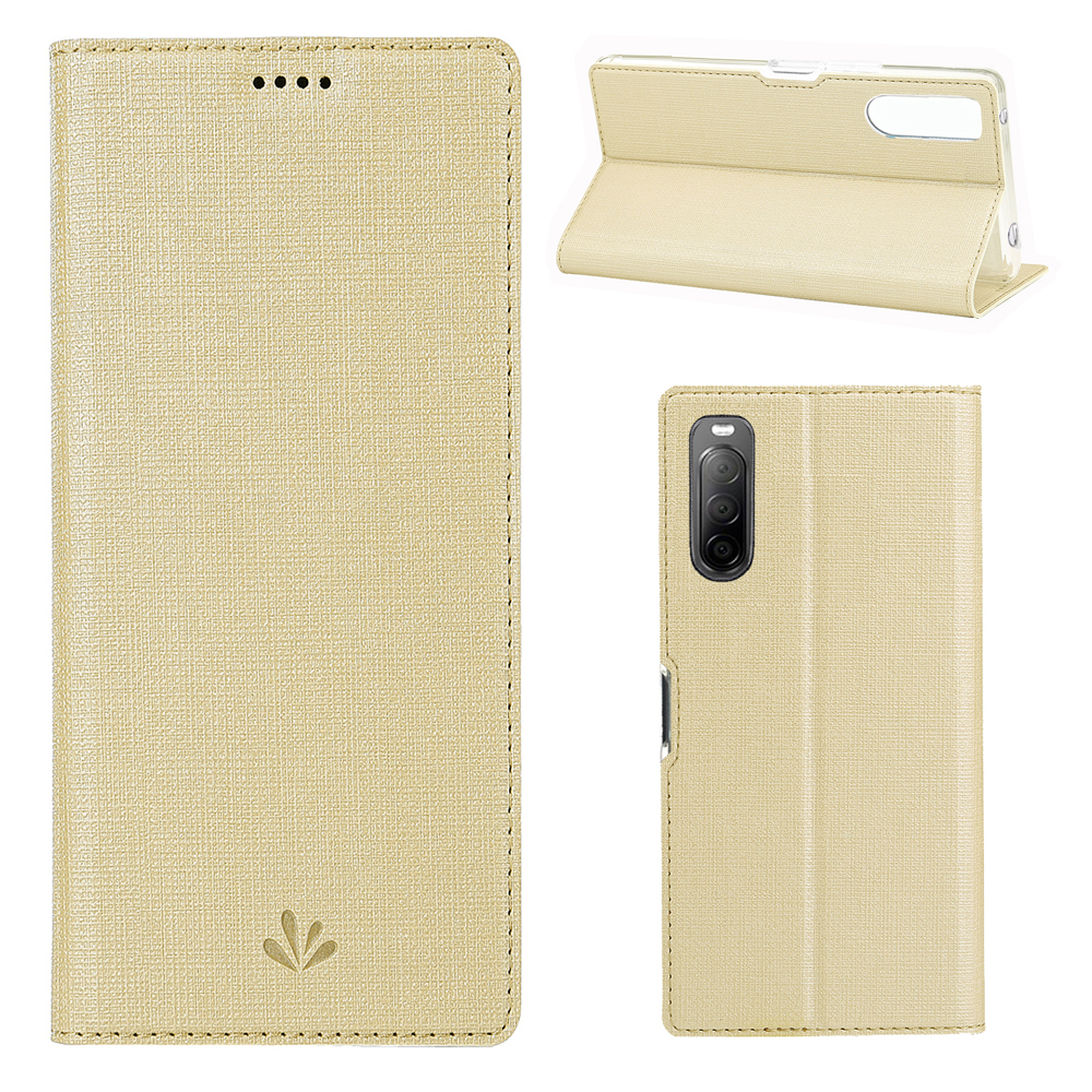 

Vili DMX Cross Textur Auto-absorbiertes Lederabdeckung Für Sony Xperia 10 II - Gold, Xperia 10 II