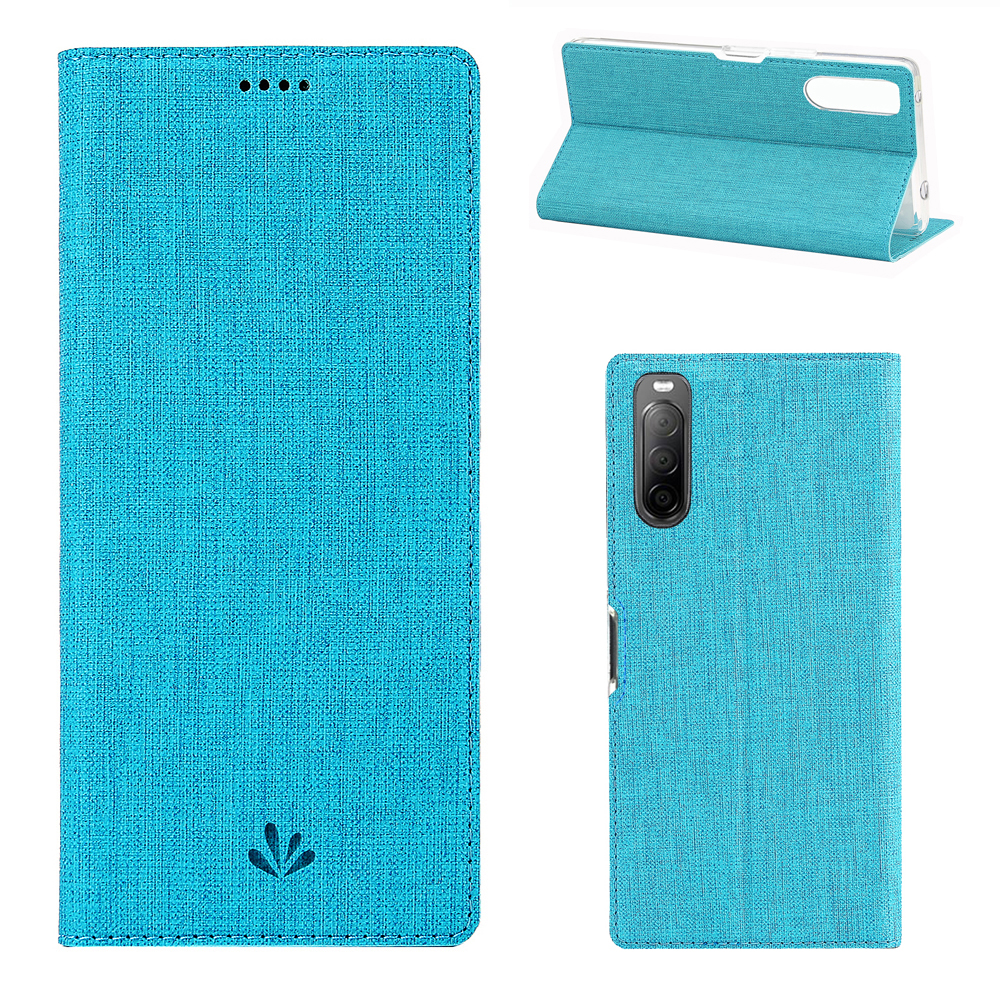 

Vili DMX Cross Textur Auto-absorbiertes Lederabdeckung Für Sony Xperia 10 II - Blau, Xperia 10 II