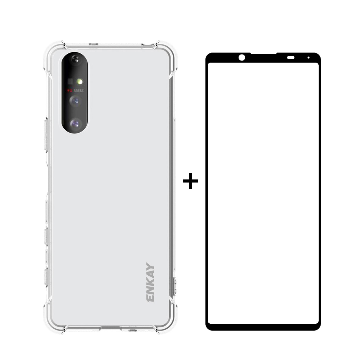 

Enkay Enk-pc0602 [vollständige Abdeckung] 0,26 mm 9H 2,5d Temperiertes Glas, Xperia 5 II