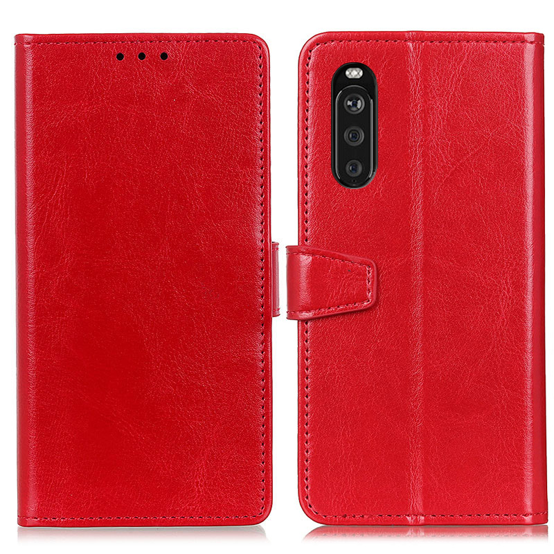 

Magnetisches Design TPU + PU Leder Telefonhülle Mit Brieftaschenstand Für Sony Xperia 10 III 5G - Rot, Xperia 10 III 5G