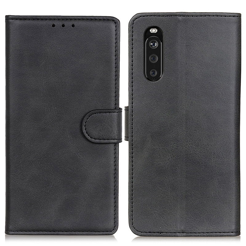 

Brieftasche Telefon Fall Für Sony Xperia 10 III 5G Kratzfest Leder Telefon Shell Stoßdämpfe Flip Schutzabdeckung - Schwarz, Xperia 10 III 5G