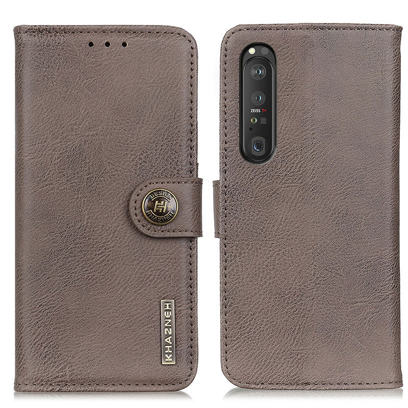 

Khazneh Magnetic Schnalle PU Leder Telefon Brieftaschenschale Hülle Für Sony Xperia 1 III 5G - Khaki, Xperia 1 III 5G