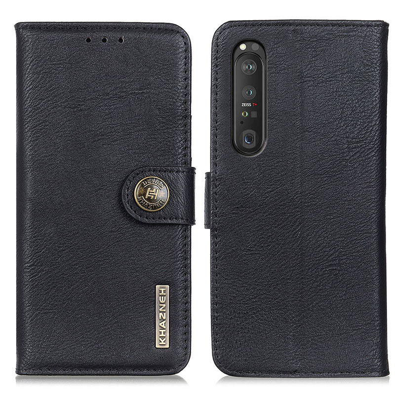 

Khazneh Magnetic Schnalle PU Leder Telefon Brieftaschenschale Hülle Für Sony Xperia 1 III 5G - Schwarz, Xperia 1 III 5G