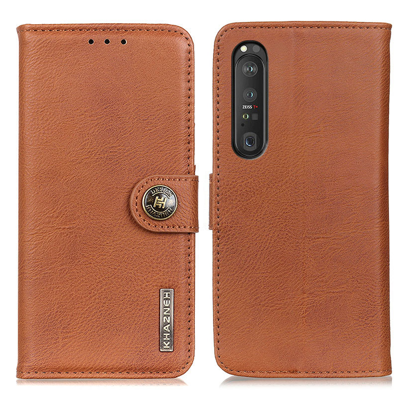 

Khazneh Magnetic Schnalle PU Leder Telefon Brieftaschenschale Hülle Für Sony Xperia 1 III 5G - Braun, Xperia 1 III 5G