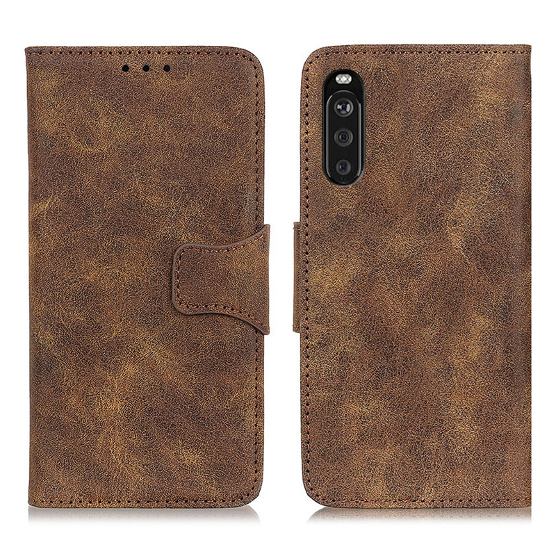 

Vintage Style Split Leder Gut Geschütztes Brieftasche Für Sony Xperia 10 III 5G - Kaffee, Xperia 10 III 5G