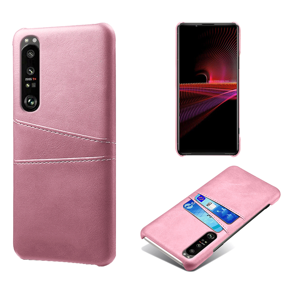 

KSQ Gut Geschützte Pu-leder-hard-pc-hülle Mit Dual-card-slots Design Für Sony Xperia 1 III 5G - Roségold, Xperia 1 III 5G
