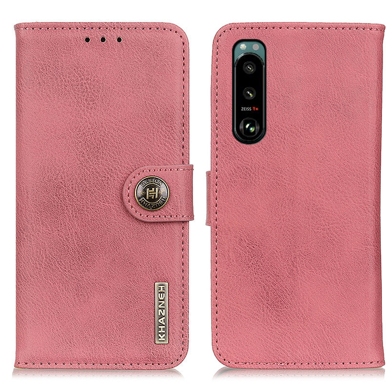 

Khazneh Leder Brieftasche Hülle Für Sony Xperia 5 III 5G - Rosa, Xperia 5 III 5G