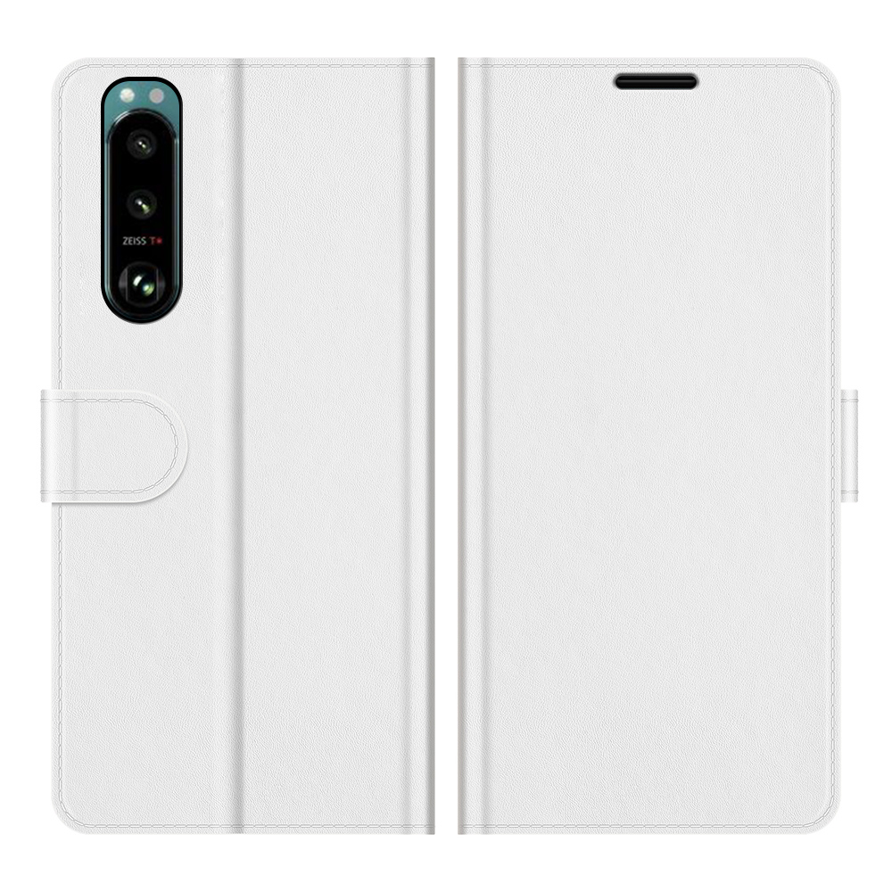 

Für Sony Xperia 5 III 5G Crazy Horse Textur PU Leder Flip Cover Wallet Stand Ständer Magnetische Schließung Schutzhülle - Weiß, Xperia 5 III 5G