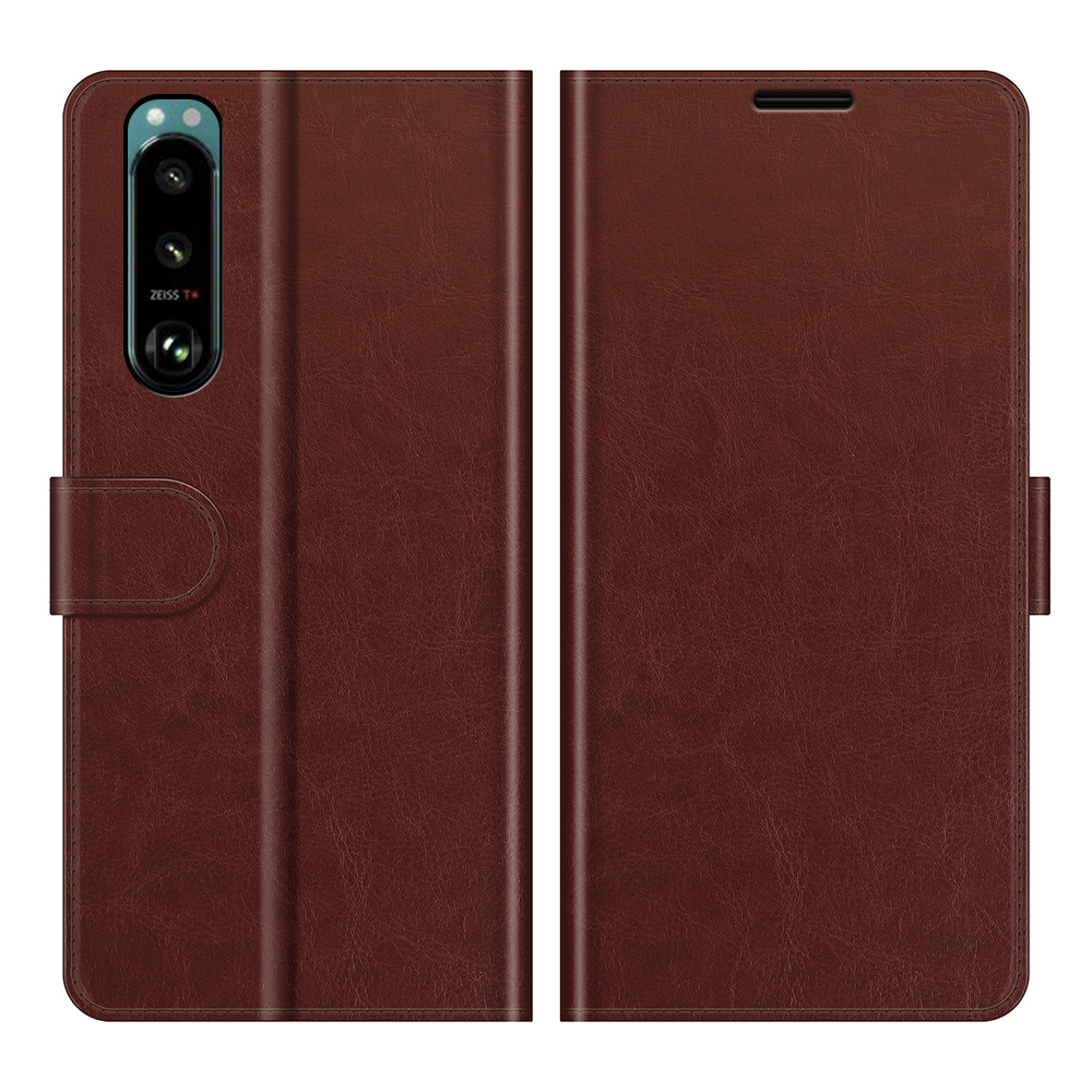

Für Sony Xperia 5 III 5G Crazy Horse Textur PU Leder Flip Cover Wallet Stand Ständer Magnetische Schließung Schutzhülle - Braun, Xperia 5 III 5G