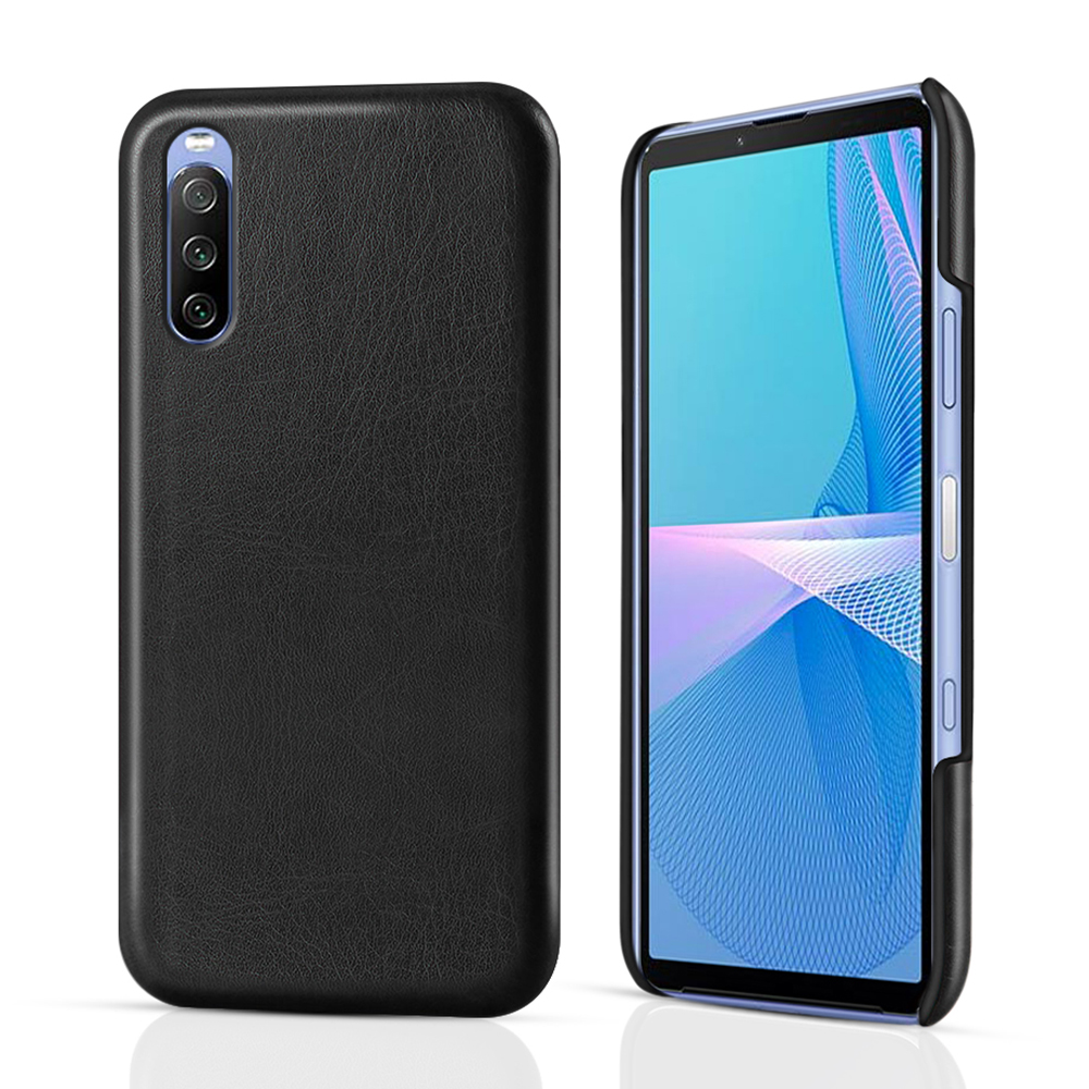 

KSQ Crazy Horse Texture PU Leder + PC Telefon Shell Protektor Für Sony Xperia 10 III 5G - Schwarz, Xperia 10 III 5G