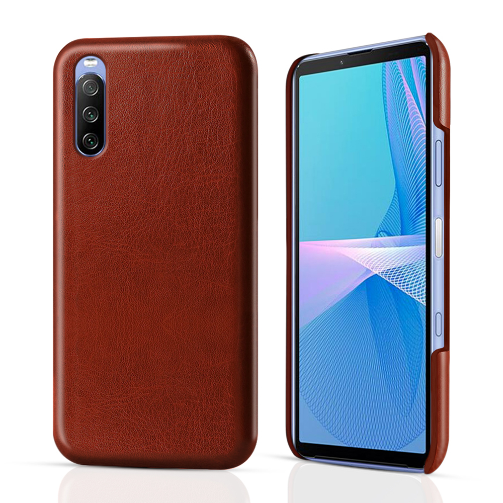 

KSQ Crazy Horse Texture PU Leder + PC Telefon Shell Protektor Für Sony Xperia 10 III 5G - Braun, Xperia 10 III 5G