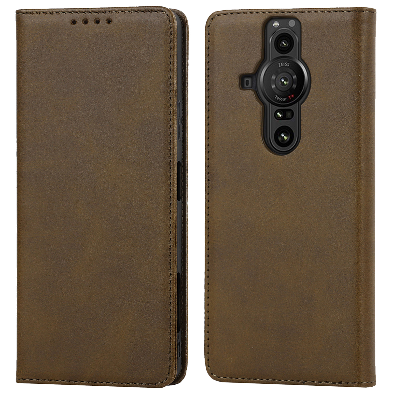 

Pour Sony Xperia Pro-I Auto-absorbed Tpu + pu Téléphone de Téléphone Portefeuille Portefeuille du Portefeuille Fonction de Téléphone - Vert Foncé