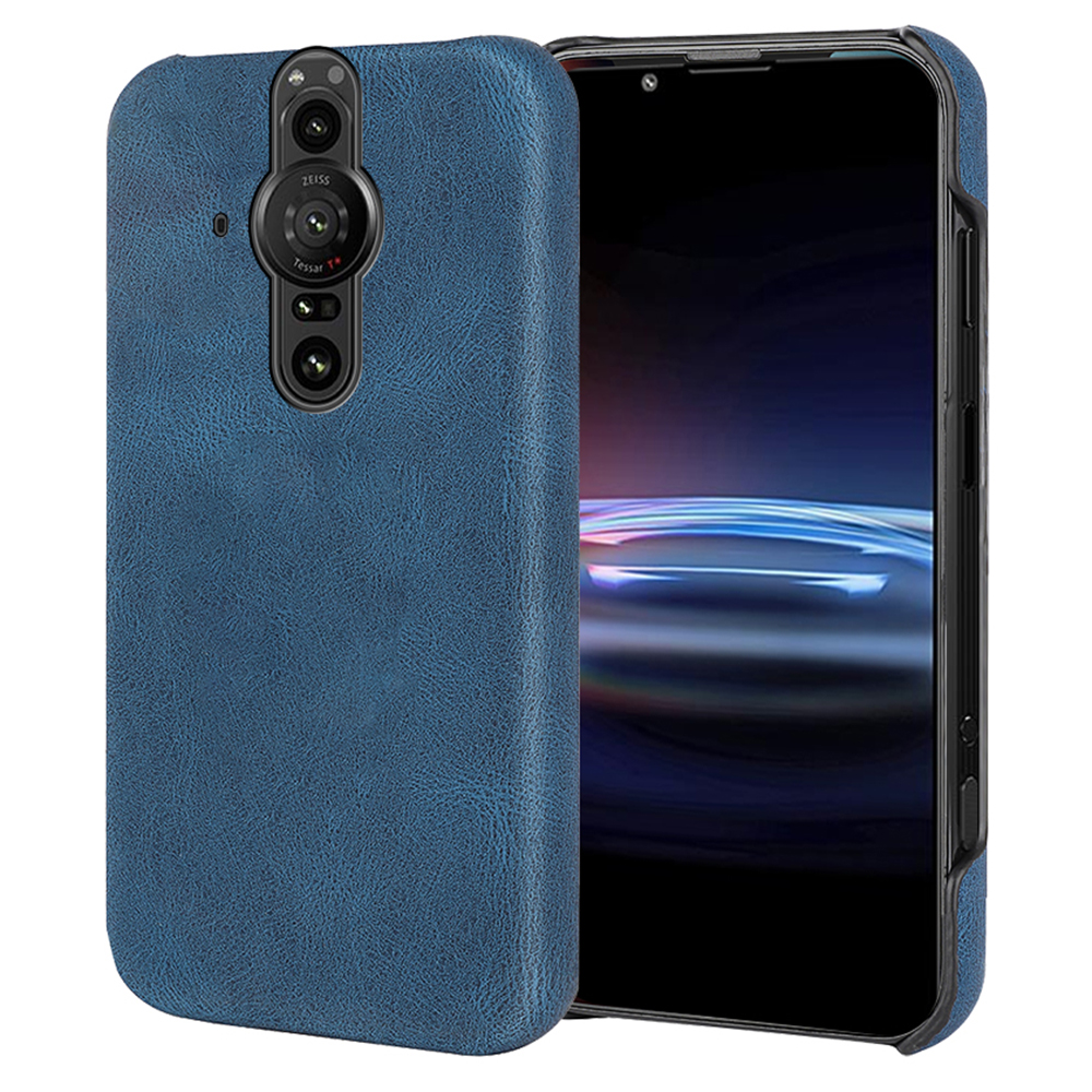 

Unvollständige Abdeckung Hartschale Texturierte PU-Lederbeschichtete PC-Telefonkasten Für Sony Xperia Pro-I - Blau, Sony Xperia Pro-I