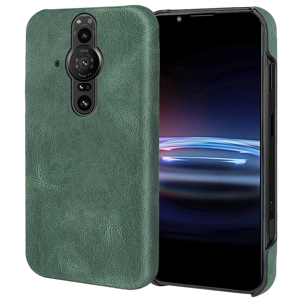 

Unvollständige Abdeckung Hartschale Texturierte PU-Lederbeschichtete PC-Telefonkasten Für Sony Xperia Pro-I - Grün, Sony Xperia Pro-I