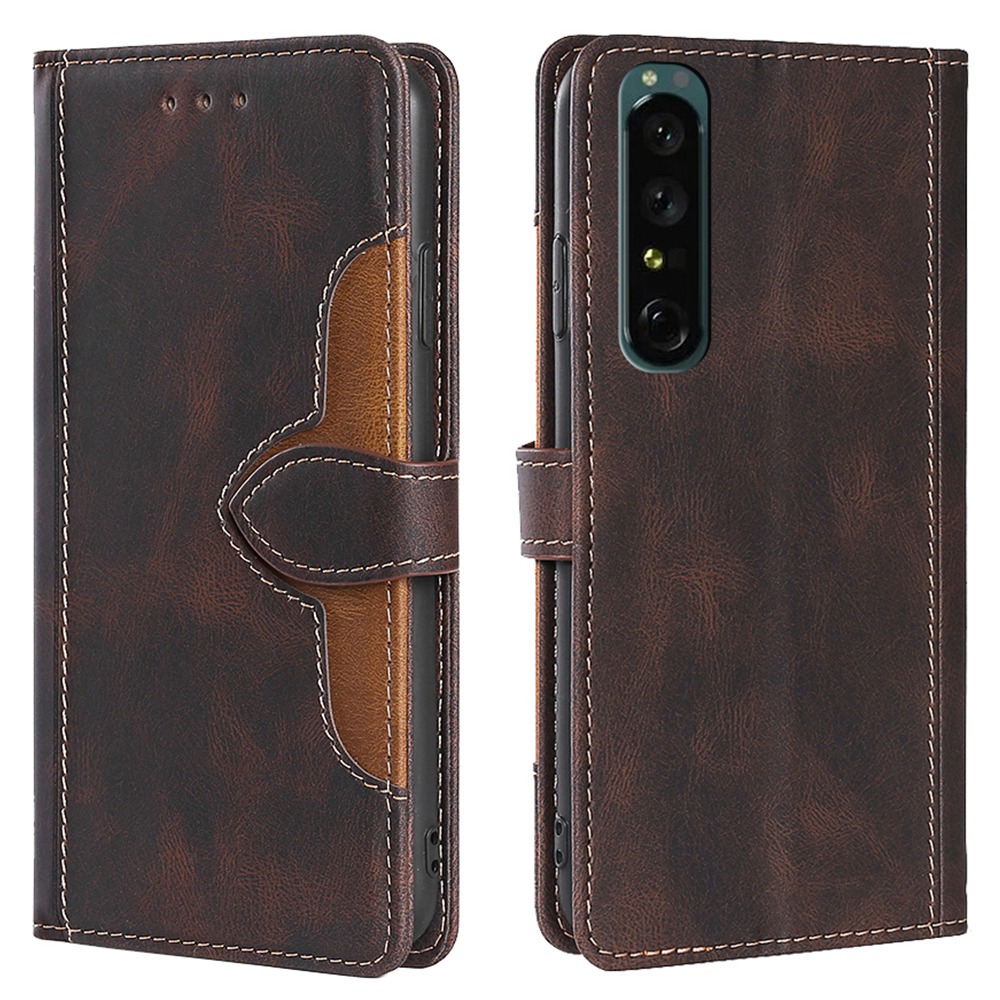 

Für Sony Xperia 1 IV Wallet Flip Phone Deckung PU Leder Stroh Hat Muster Stand Funktion Folio Stoßdichtheit Vollschutz Gehäuse - Braun, Sony Xperia 1 IV 5G