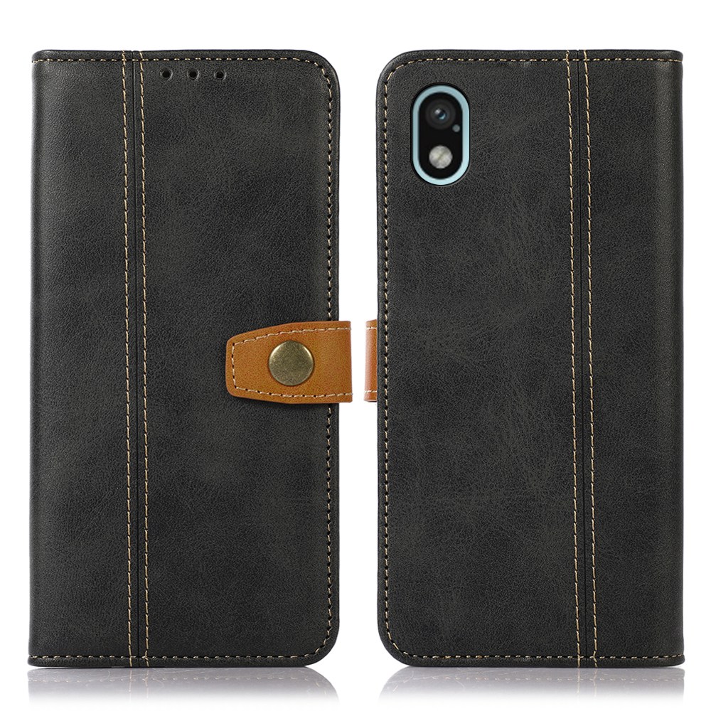 

Für Sony Xperia Ace III Faltbarer Stand Phone Hülle Strukturierte PU Leder Magnetische Verschluss Brieftascheabdeckung - Schwarz, Sony Xperia Ace III