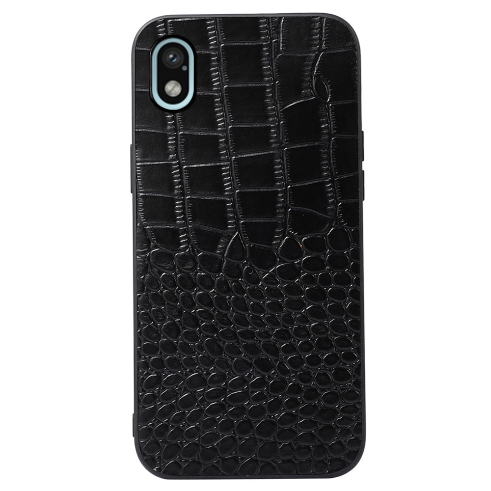 

Für Sony Xperia Ace III Telefon Schutzhülle Crocodile Textur Echtes Kuhlattenleder-pc + TPU Drop-soach-abdeckung - Schwarz, Sony Xperia Ace III