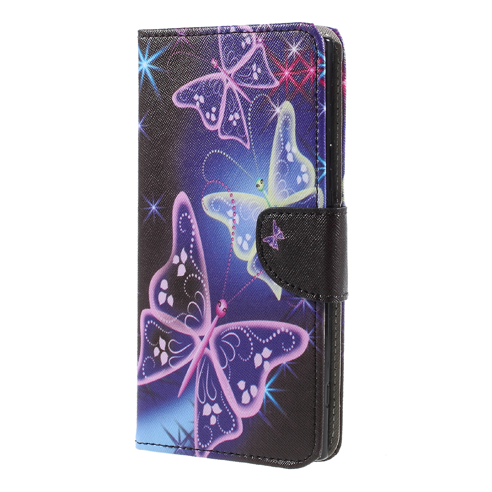 

Modèle D'impression Stand en Cuir Portefeuille Couverture de Téléphone Pour Sony Xperia XA1 Ultra - Beaux Papillons