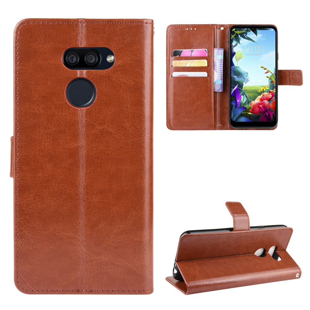 

Crazy Horse Magnetic Leather Stand Case for LG K40S - Brown, LG LG K40S