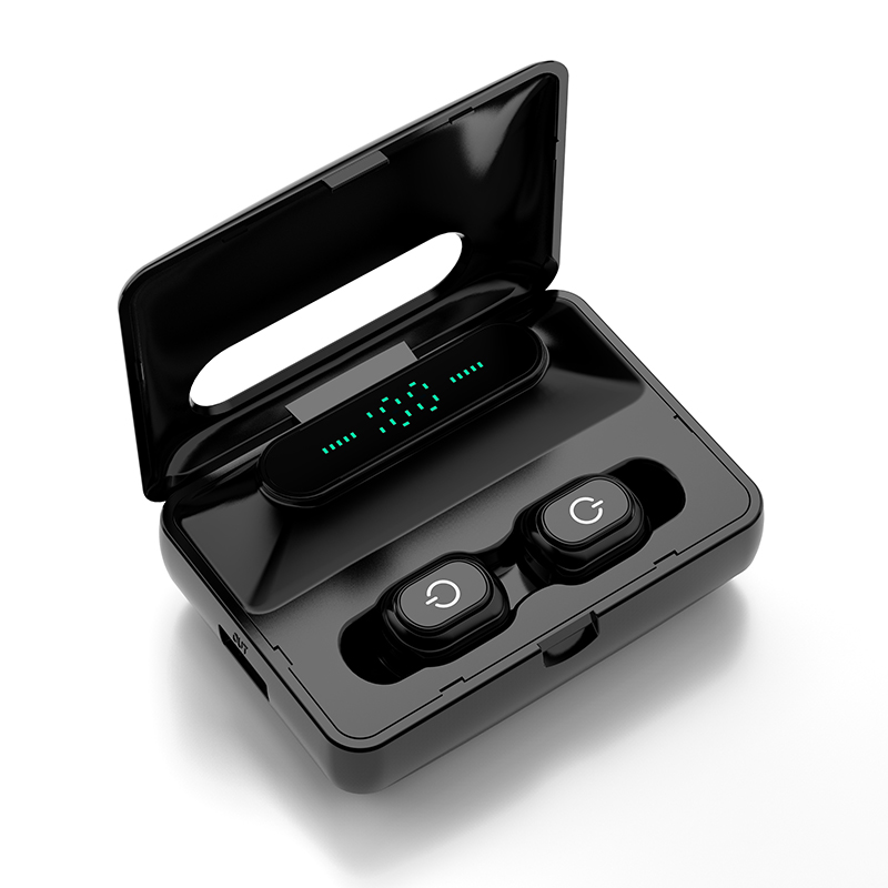 

H60 TWS 5.0 LED Display Bluetooth Earphones with Charging Box - Black, iPhone 12 mini