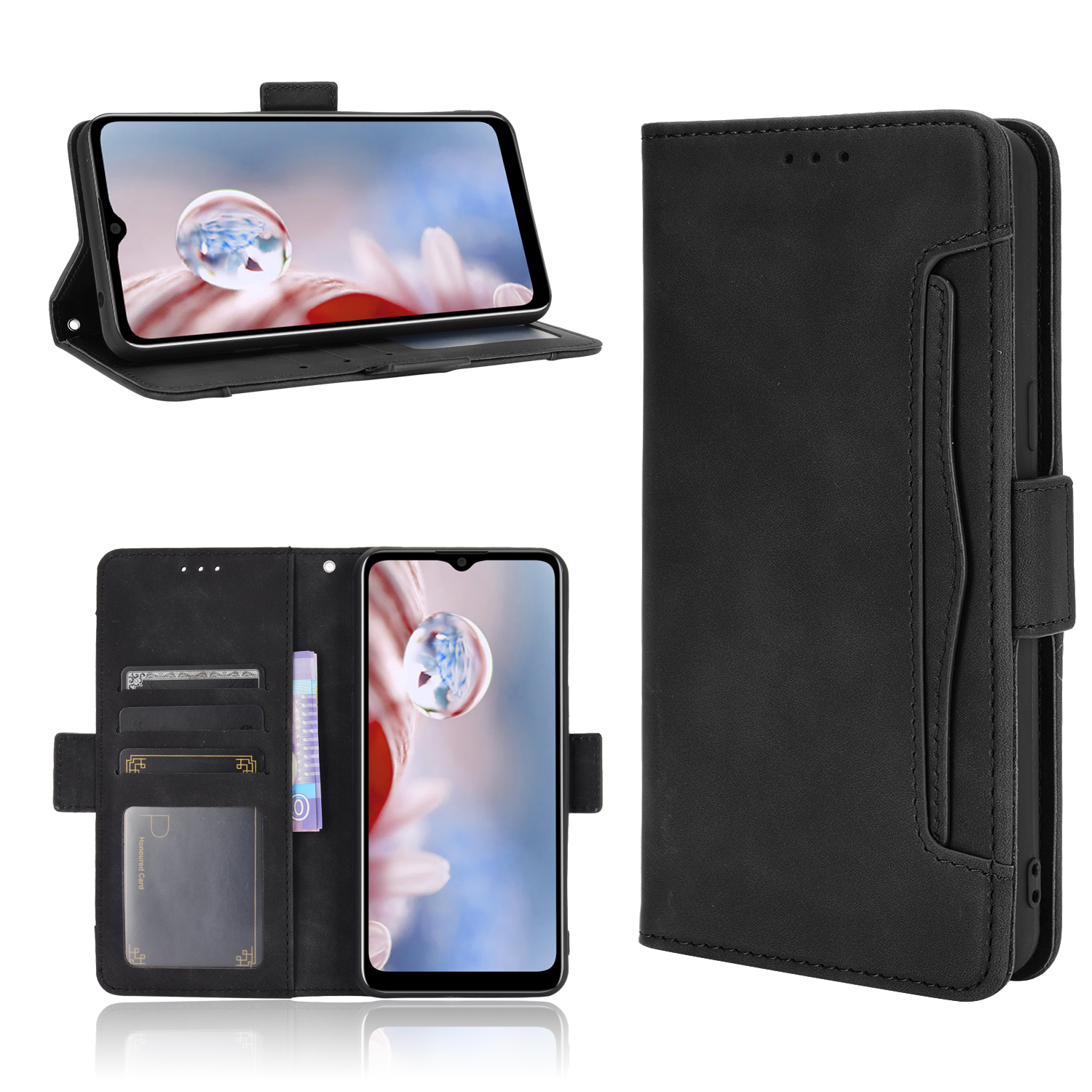 

Mehrere Kartensteckplätze Schützende Deckungsständer Ledertasche Für HTC Desire 20+/Desire 20 Plus - Schwarz, HTC Desire 20+