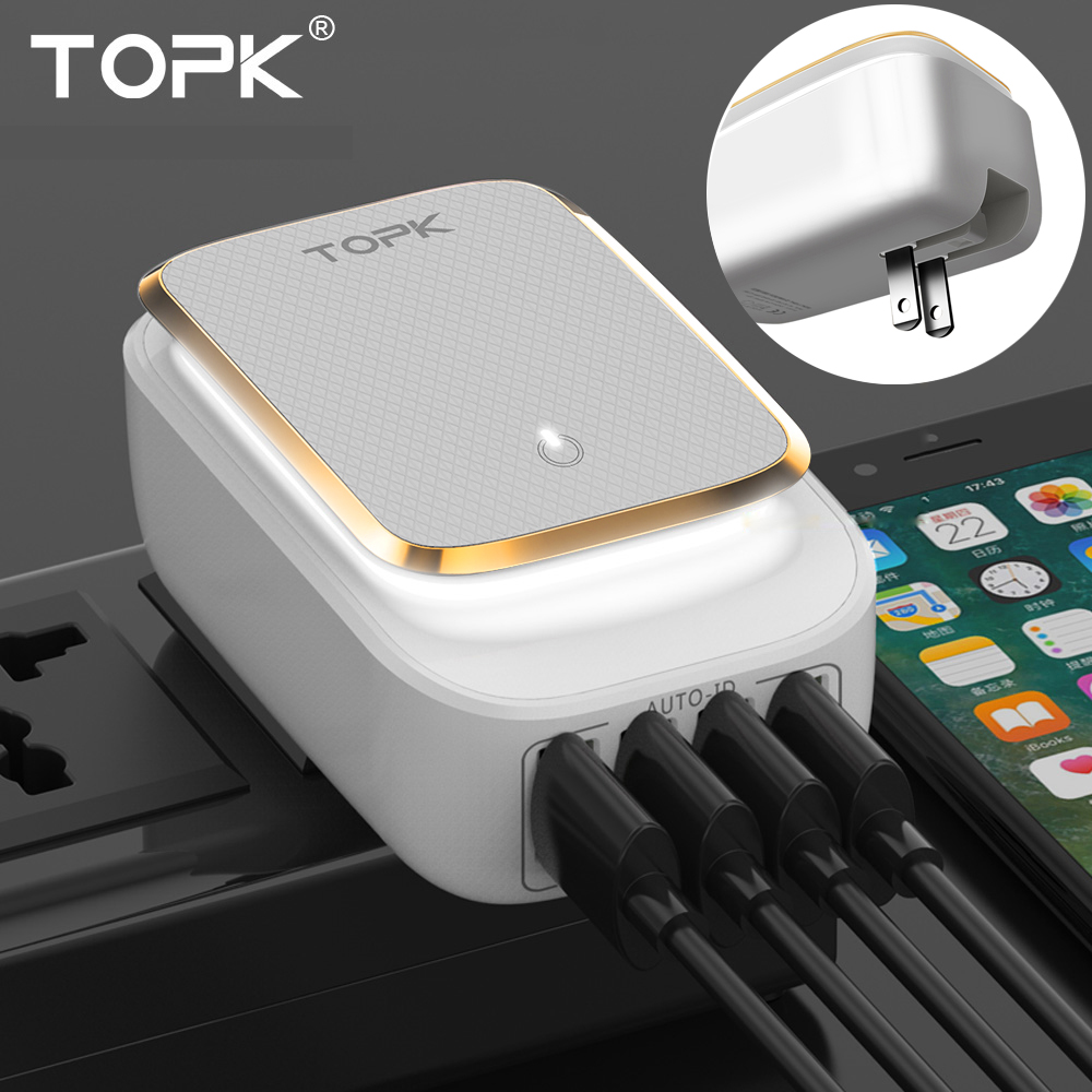 

Topk L-Power 4-порт 4.4A 22W Usb-зарядное Устройство Адаптер Светодиодный Светодиодный Лампа с Портативным Телефоном. - us Plug, iPhone 12 mini