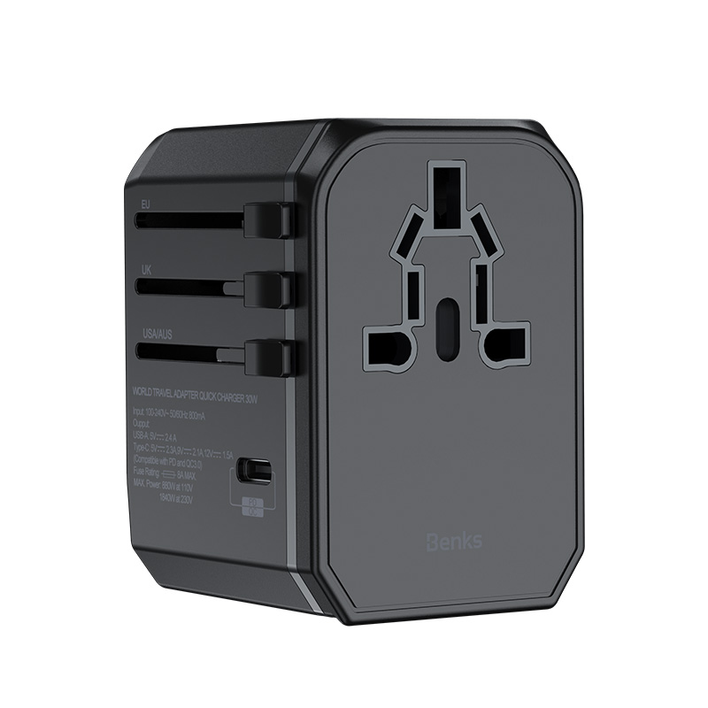 

BENKS PA36 Multifunctional Travel Charger PD Quick Charge Wall Charger Adapter for iPhone Samsung, etc - Black, iPhone 12 mini