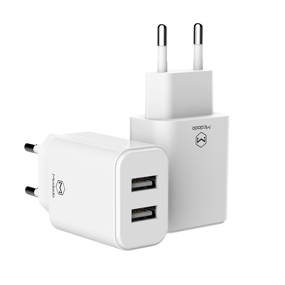 

MCDODO CH-614 MDD Dual USB Ports Quick Travel Wall Charger EU Plug - White, Universal
