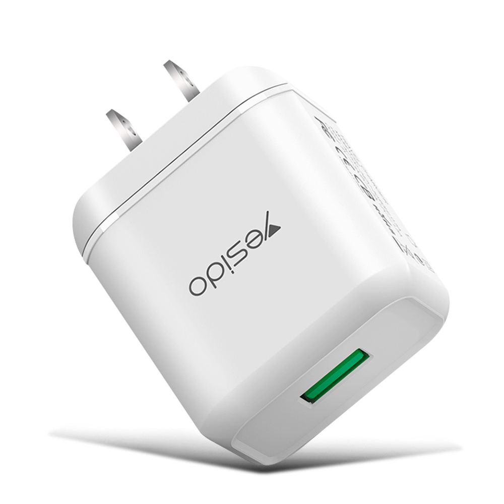 

YESIDO YC22 Быстрый Зарядки 3.0 Настенное Зарядное Устройство 18W QC 3.0 USB-зарядное Устройство Адаптер Быстрого Зарядки - US Plug, Universal
