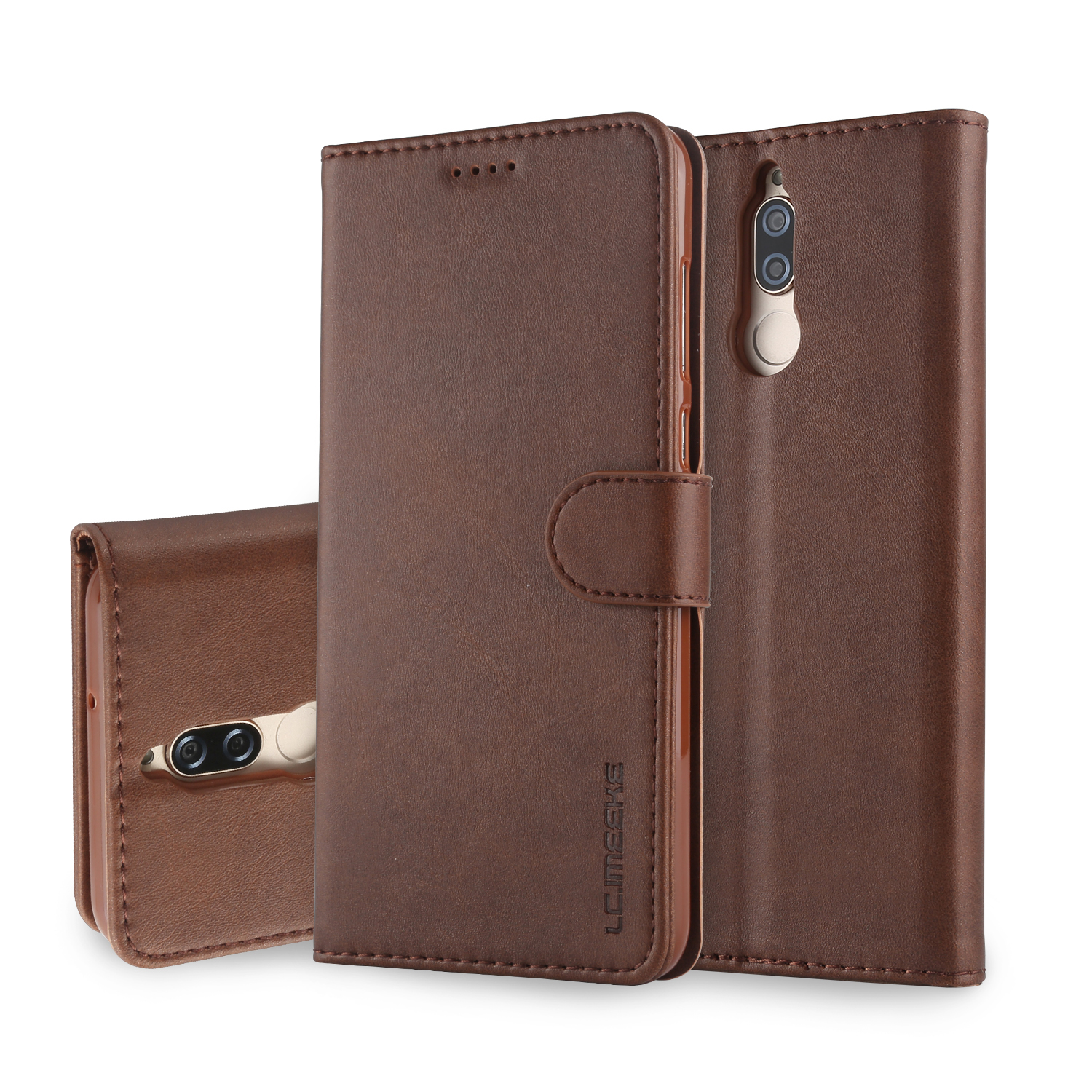 

Lc. Imeeke Für Huawei Mate 10 Lite / nova 2i / Maimang 6 / Ehren 9i (indien) PU Leder Brieftasche Hülle Mobiltelefonzubehör - Kaffee, Huawei Mate 10 Lite