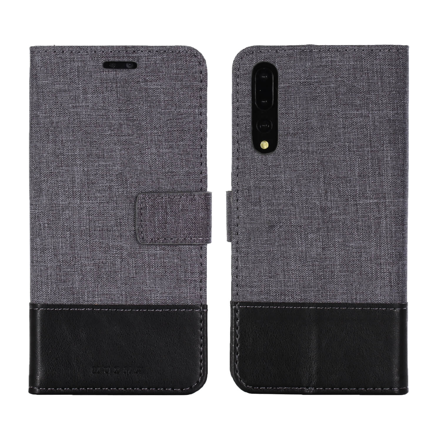 

MUXMA Leder -leinwand Spleißstand Mobiles Gehäuse Für Huawei P20 Pro - Schwarz, Huawei P20 Pro