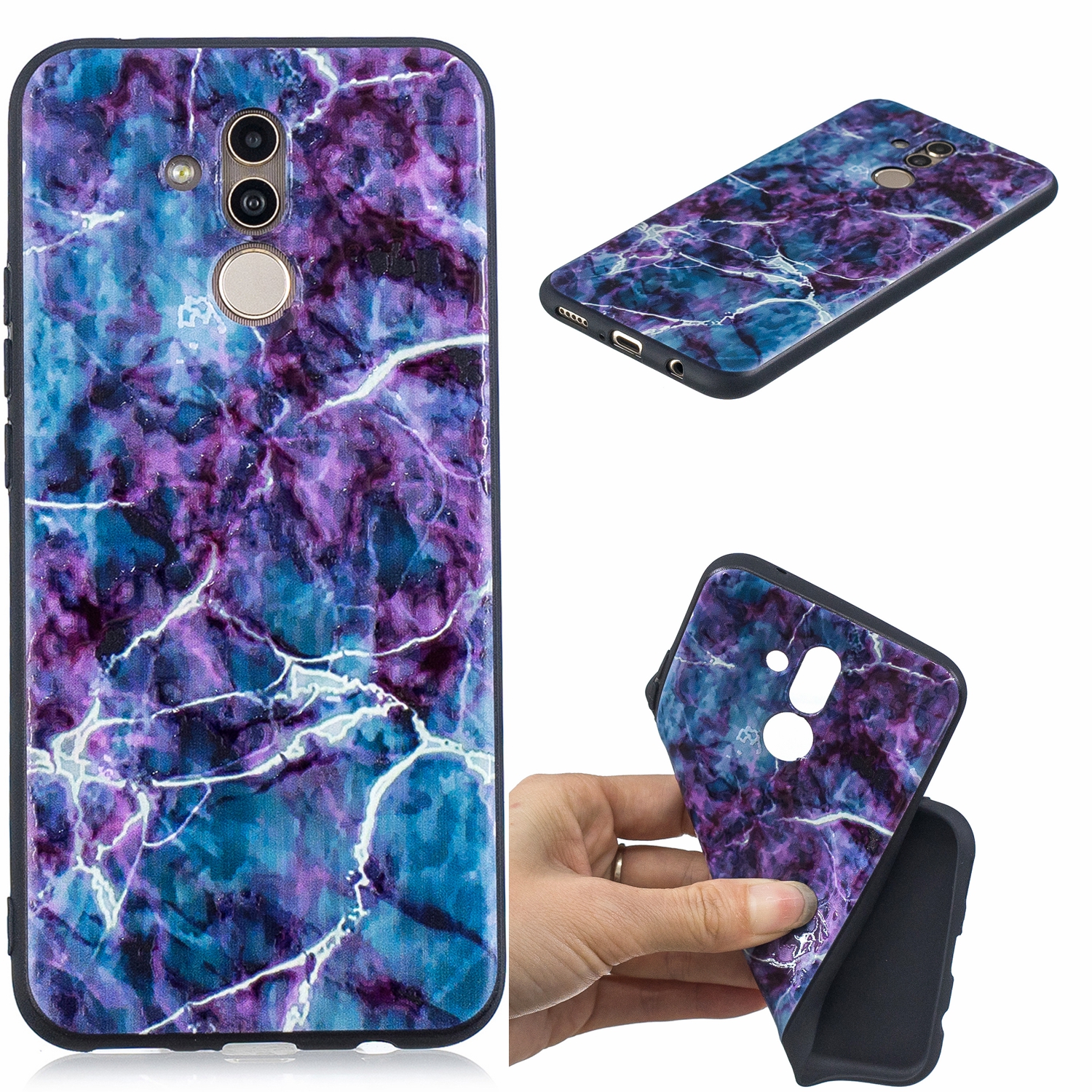 

Impression de Motif Case TPU en Relief Pour Huawei Mate 20 Lite - Texture en Marbre, Huawei Mate 20 Lite