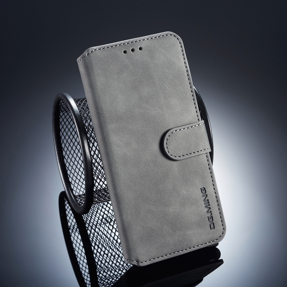 

Dg. Ming Retro Style Leder Brieftasche Cover Für Huawei P20 - Grau, Huawei P20