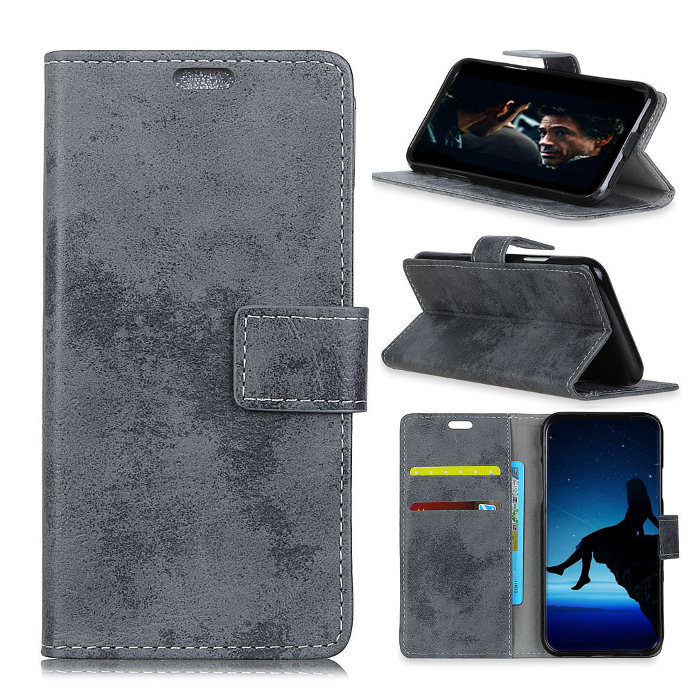 

Vintage Style PU Leather Protection Case for Huawei Honor 10 Lite - Grey, Huawei Honor 10 Lite