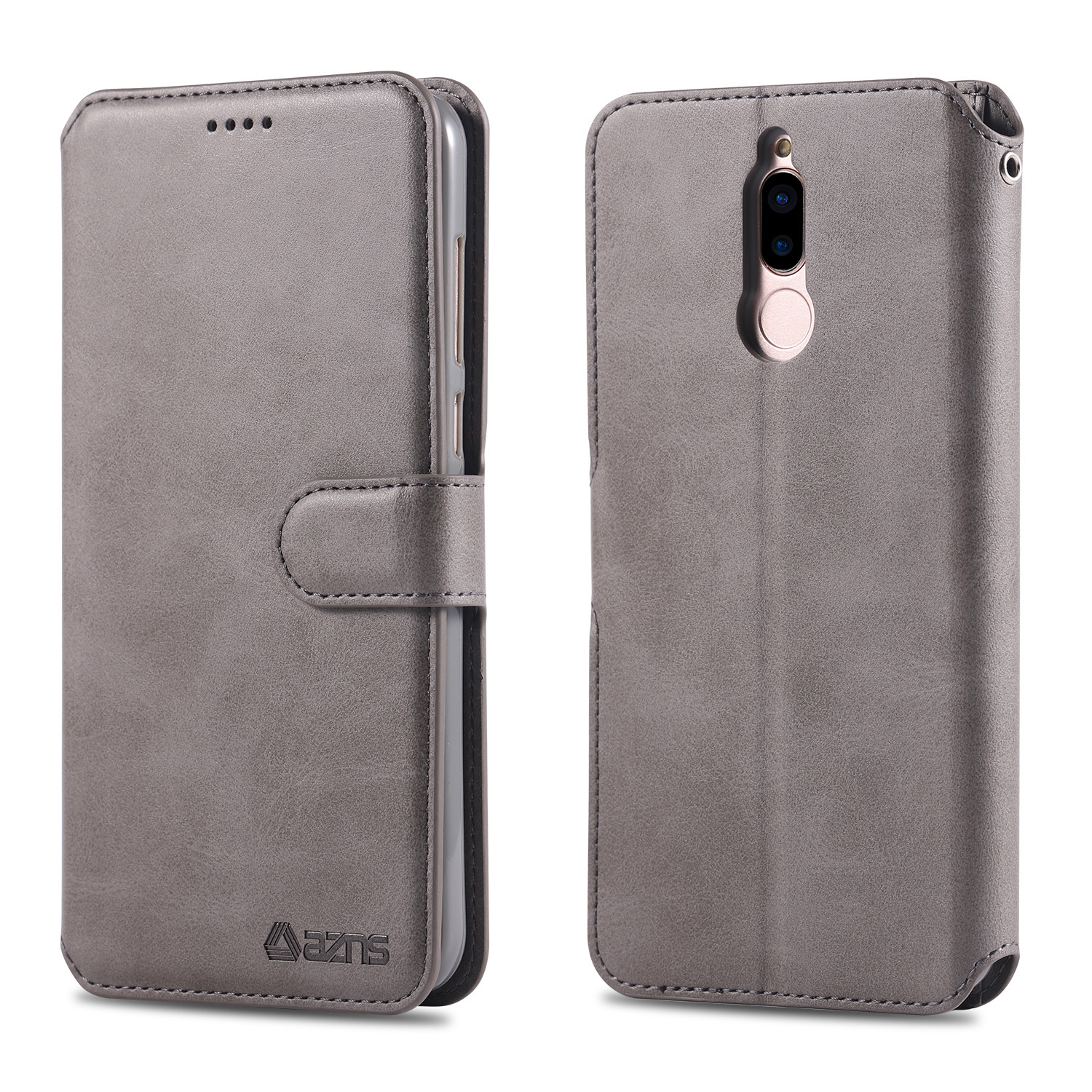 

AZNS Wallet Leather Stand Cover for Huawei Mate 10 Lite / Maimang 6 - Grey, Huawei Mate 10 Lite