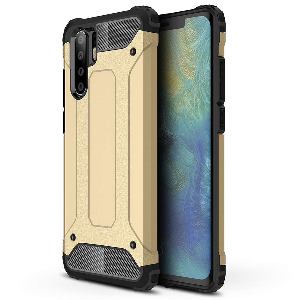 

For Huawei P30 Pro Hybrid Hard PC + Soft TPU Cover Shockproof Protective Phone Case - Gold