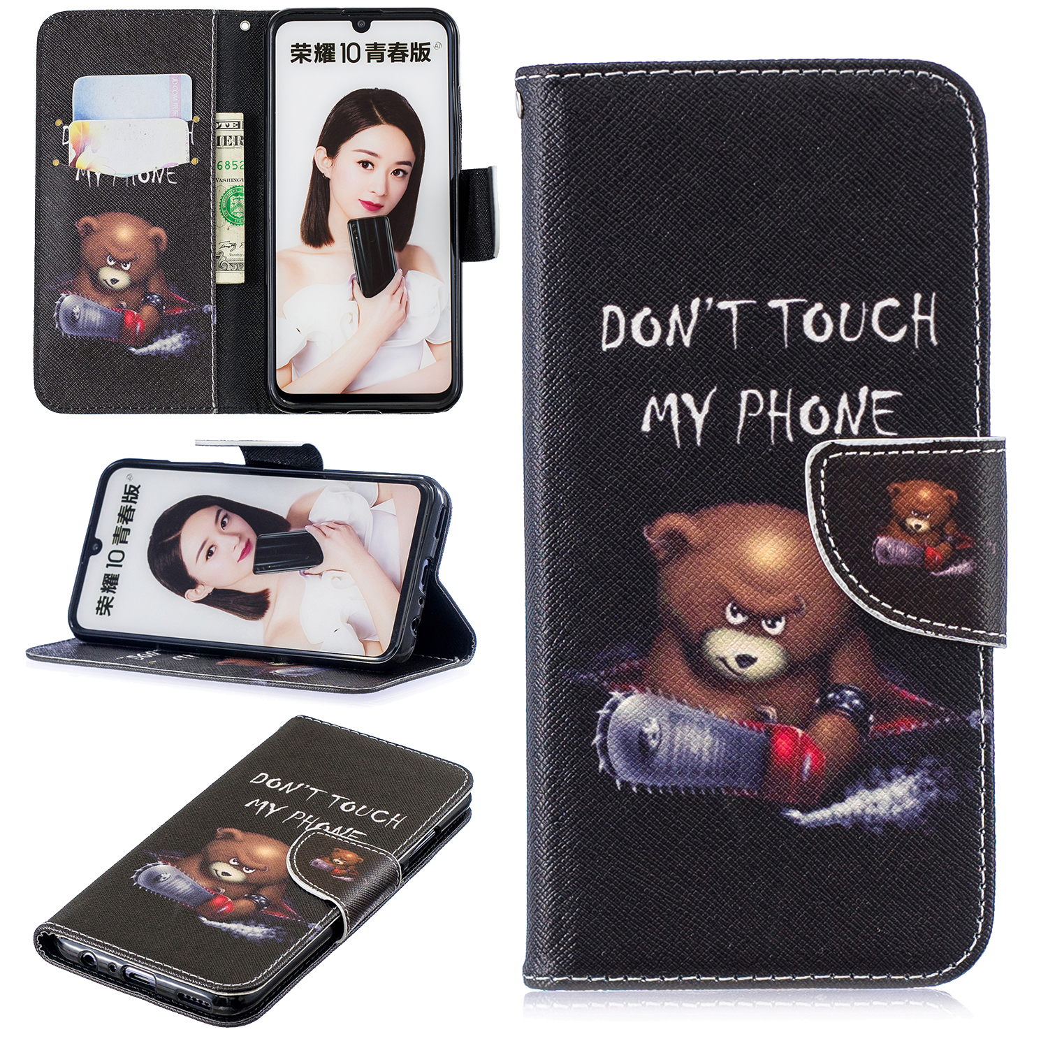 

Match Impring PU Leather Flip Cover Pour Huawei P Smart (2019) / Honor 10 Lite - Ours et Ses Avertissements