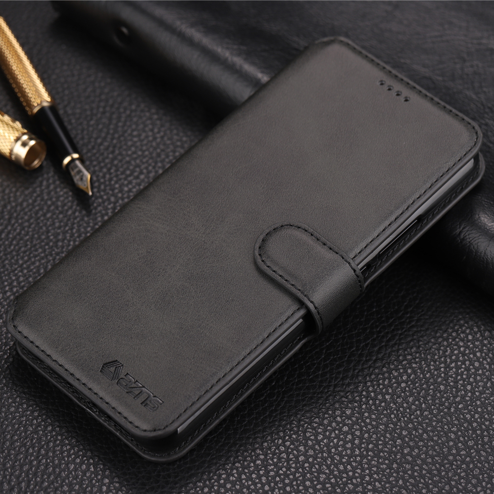 

AZNS Cuir Stand Case Avec Des Emplacements de Carte Pour Huawei Mate 20 Lite - le Noir, Huawei Mate 20 Lite