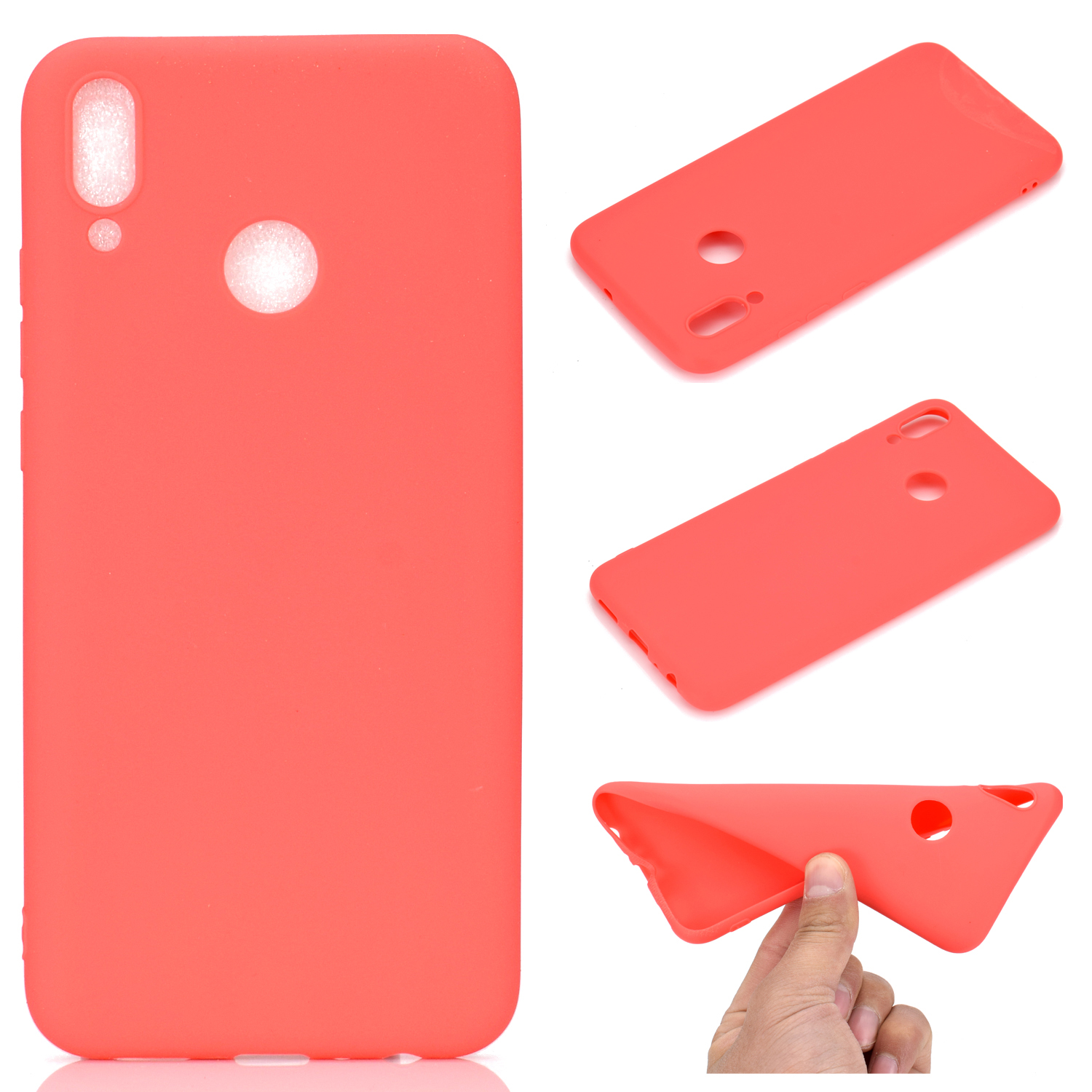 

Soft Matte TPU Gel Phone Back Case for Huawei Honor 10 Lite / P Smart (2019) - Red