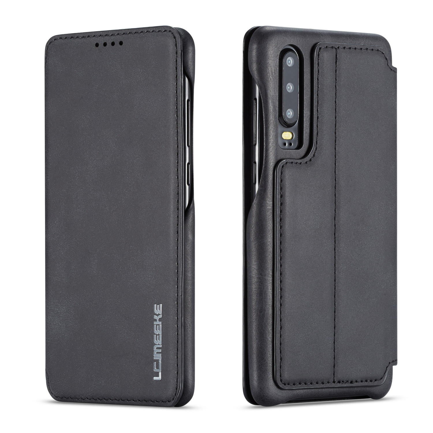 

Lc. Imeeke Retro Style Leyse Karte Hafter Für Huawei P30 - Schwarz, Huawei P30